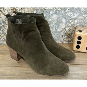 Steve Madden Suede Ankle Boots Green Bootie Business Women's Size 10 M